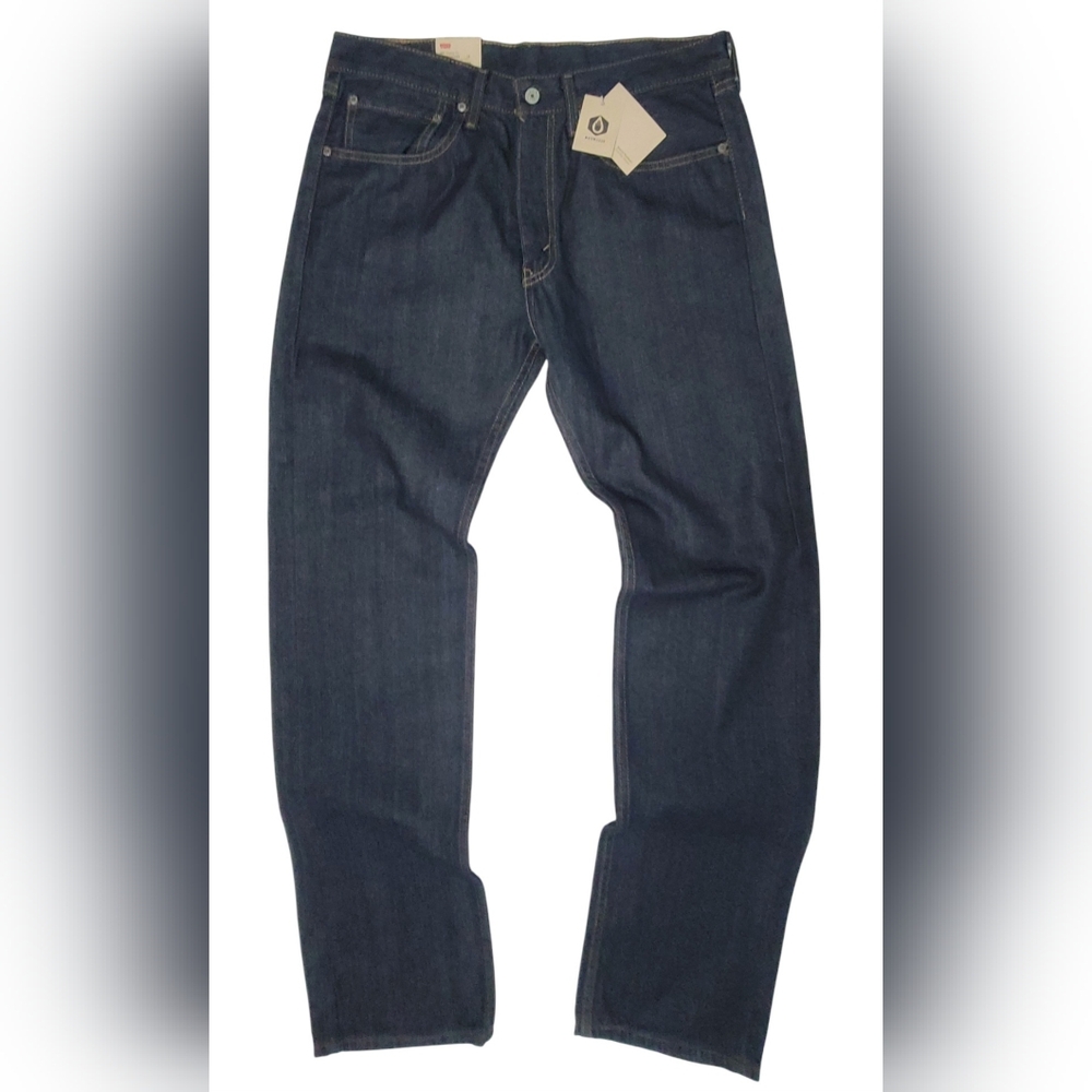 NEW Levi's 505 Regular Fit Straight Leg Jeans Dark Wash Mens Levi Size 34 x 34